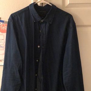 Jeans style dark navy blue shirt
